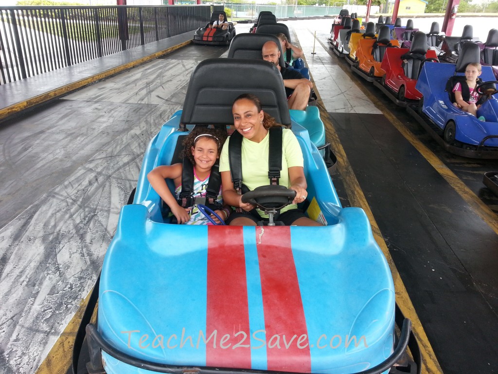 Boomers Go-Kart ride with daughter