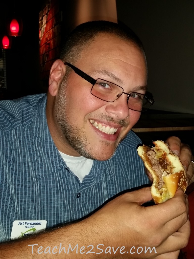Hubby Eating Red Robin Colossus Burger - TM2S