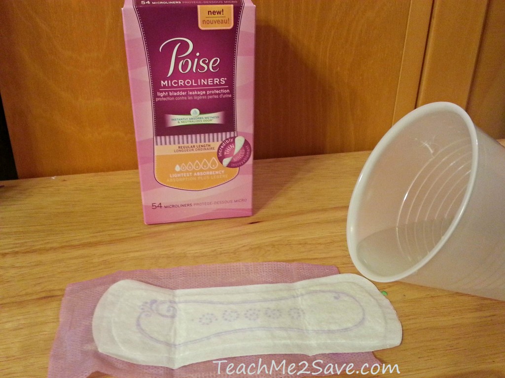 Poise Microliners Water Test - TM2S