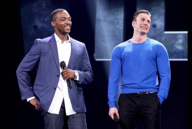 Chris Evans and Anthony Mackie of Captain America