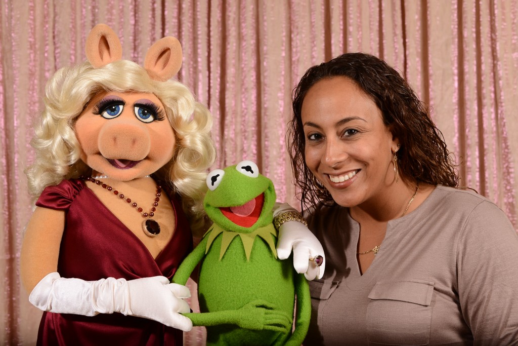 Leanette with Kermit and Ms. Piggy