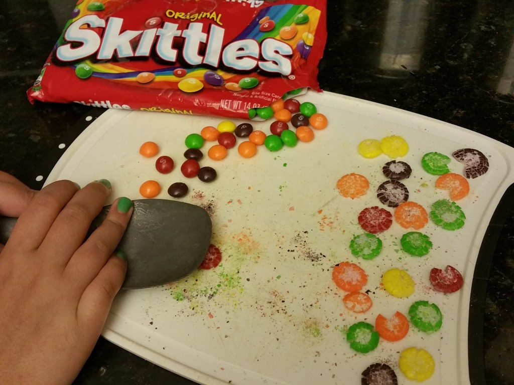 Skittles Flattening for Fudge Squares