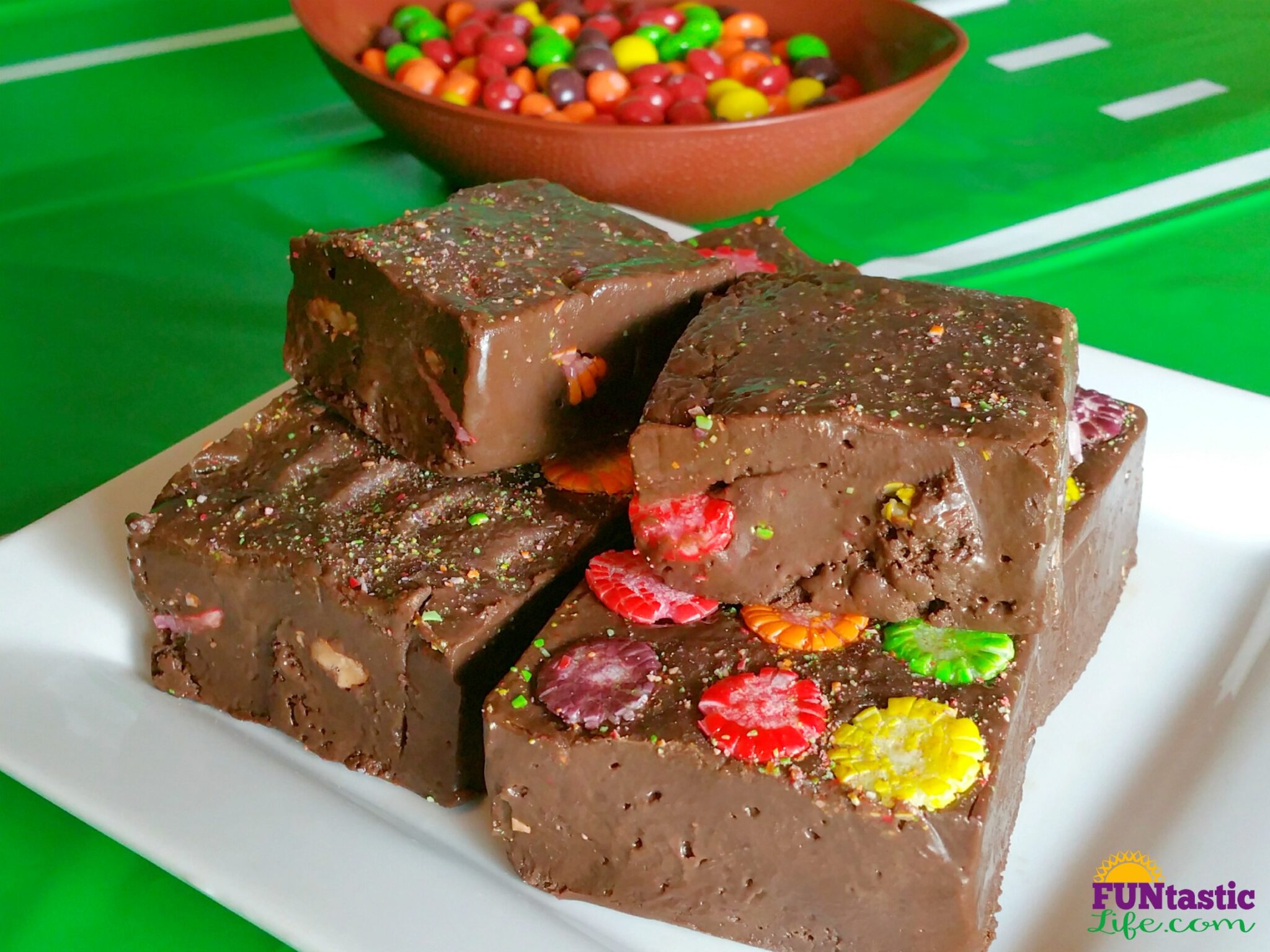 Skittles Fudge Squares Recipe Funtastic Life