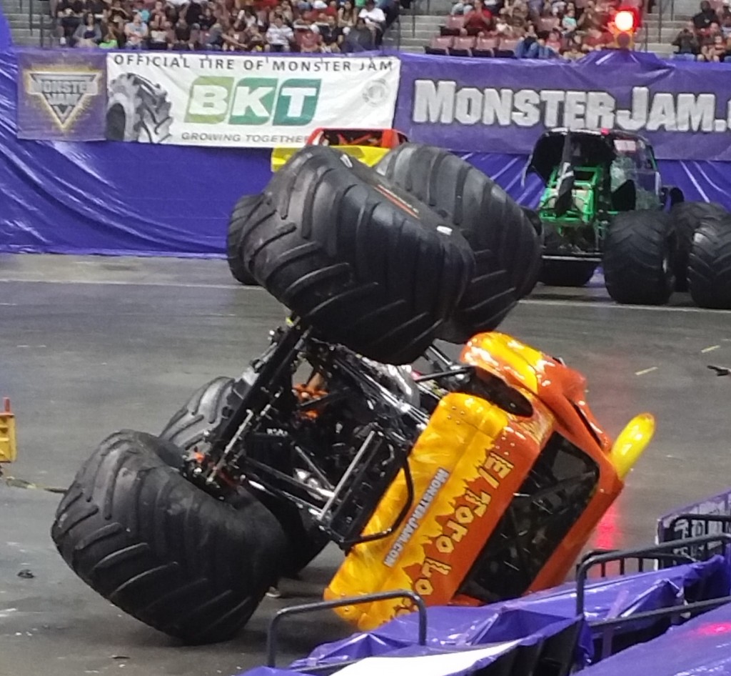 El Toro Loco Truck Flipped on side