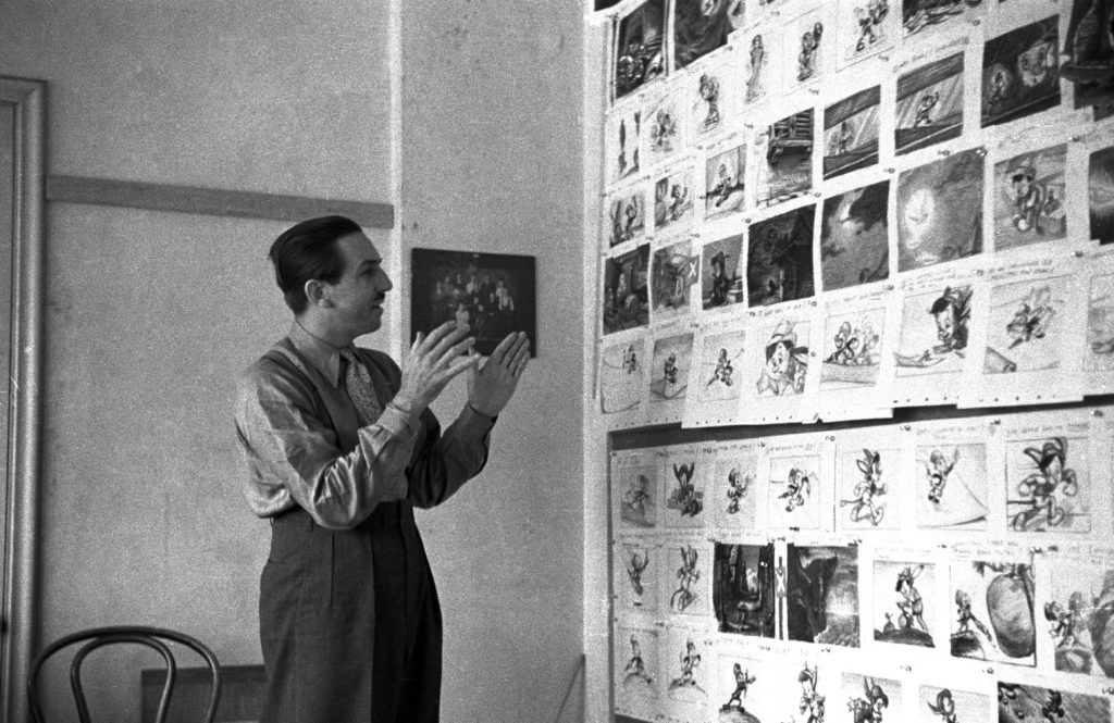 Walt Disney working on Pinocchio