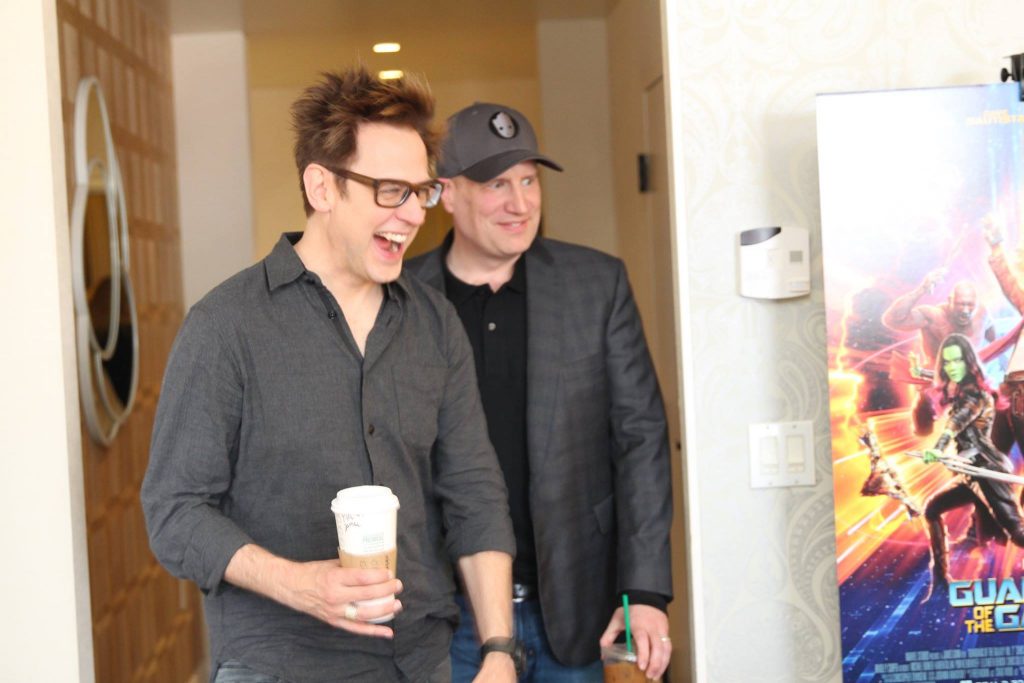 James Gunn & Kevin Feige walking into the Guardians of the Galaxy Vol 2 Interview