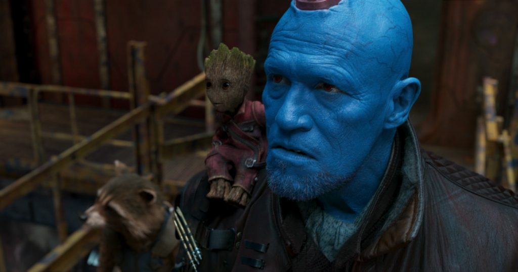 Guardians Of The Galaxy Vol. 2 L to R: Rocket (voiced by Bradley Cooper), Groot (voiced by Vin Diesel) and Yondu (Michael Rooker) Ph: Film Frame ©Marvel Studios 2017