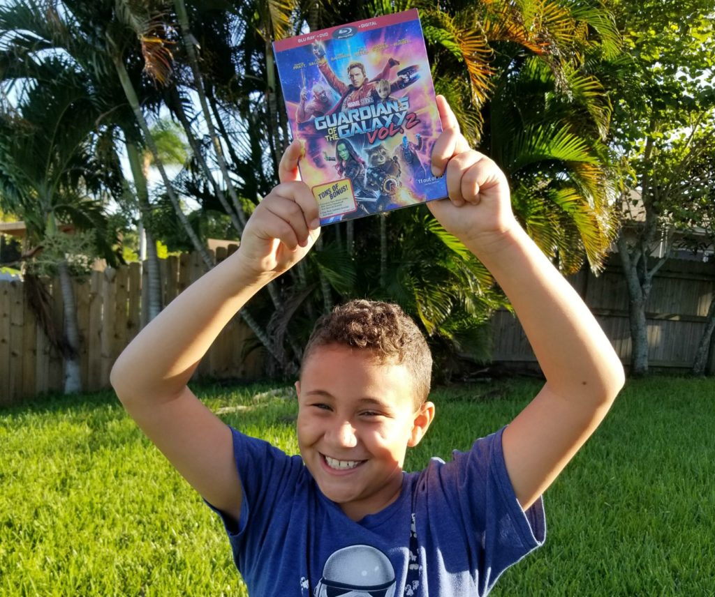 Son with Guardians Of The Galaxy Vol. 2 Blu-Ray