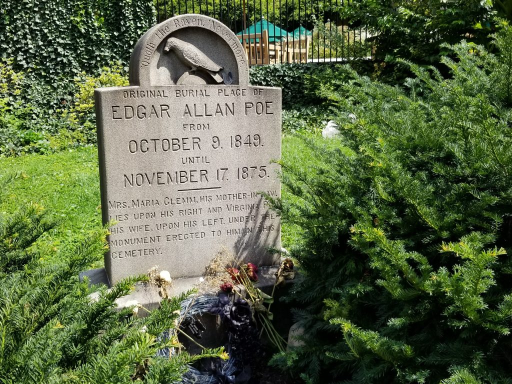 Original burial place of Edgar Allan Poe