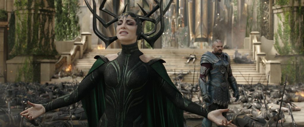 Thor Ragnarok Movie Image of Hela and Skurge