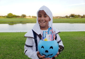 boy with Halloween Candy