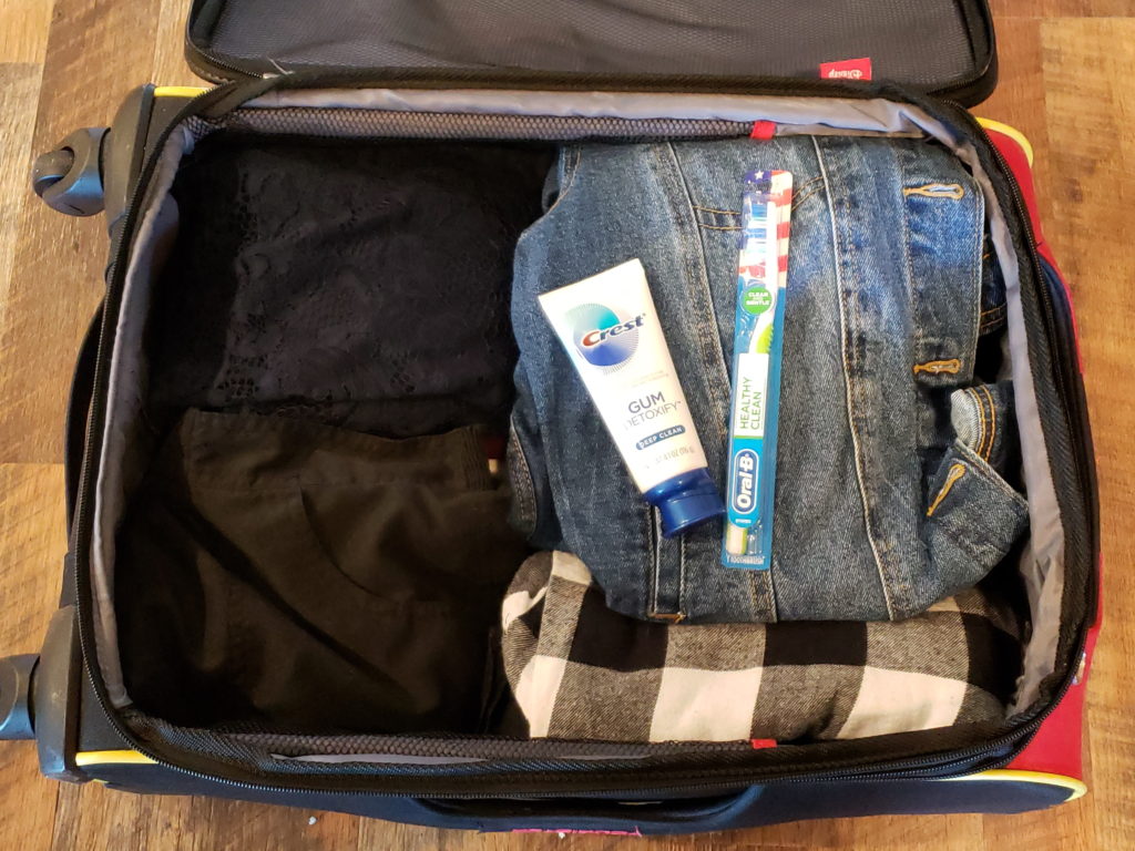 Toothpaste in luggage