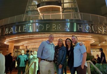 Friends in front of the Arsht Center