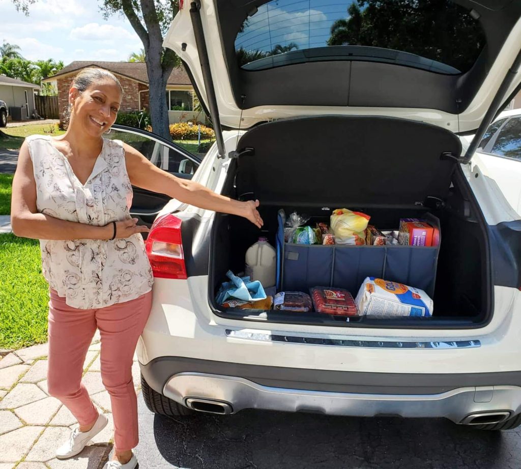 Woman with groceries