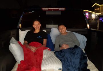 kids on the bed of the 2020 Silverado