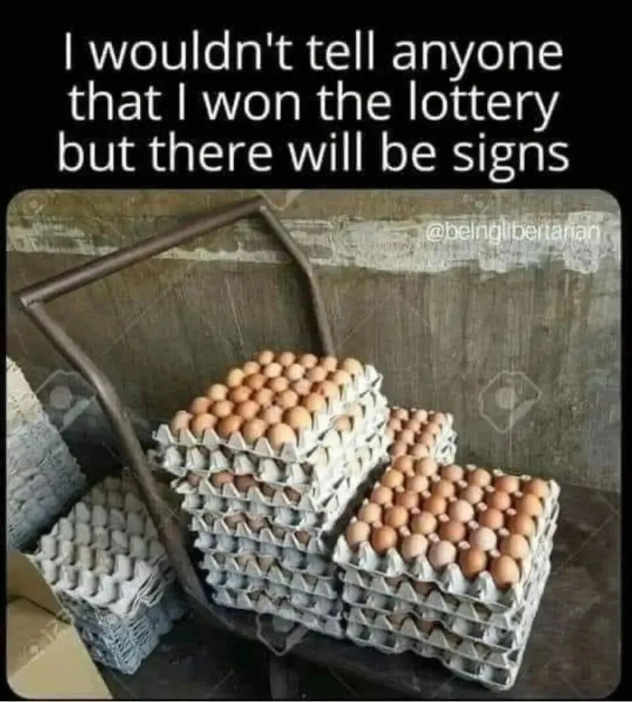 Egg Prices Memes - winning the lottery